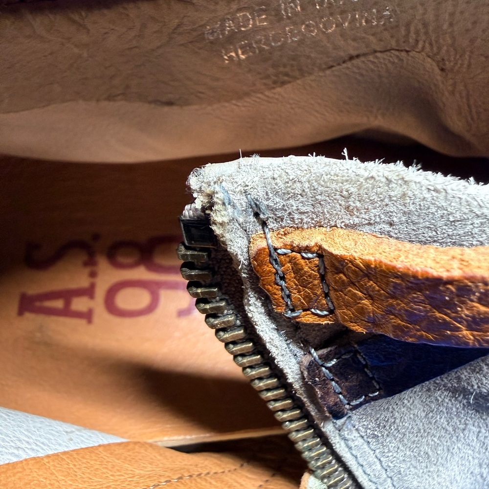 A.S.98 Women's Cream and Tan Ankle Boots - Picture 4 of 7